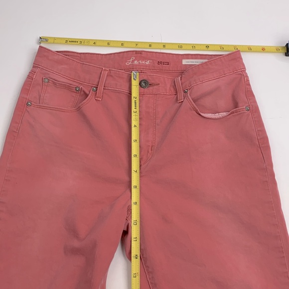 Levi’s High Rise Demi Curve Tapered Skinny Jeans Size 29 Pink Mauve Stretch - Picture 12 of 14